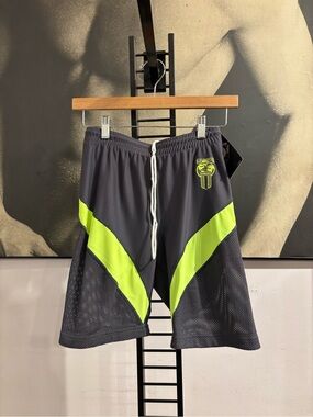 Vintage Nike International Neon Yellow and Grey Spandex Bike Shorts NWT